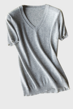 Charger l&#39;image dans la galerie, Silk Cashmere V-Neck T-Shirt
