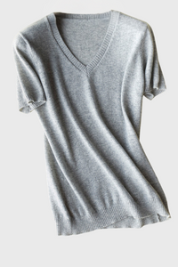 Silk Cashmere V-Neck T-Shirt3336642581414130