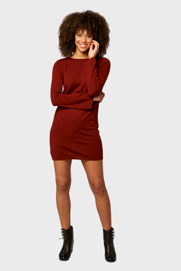 Wide Sleeved SuperFine Merino Wool Dress