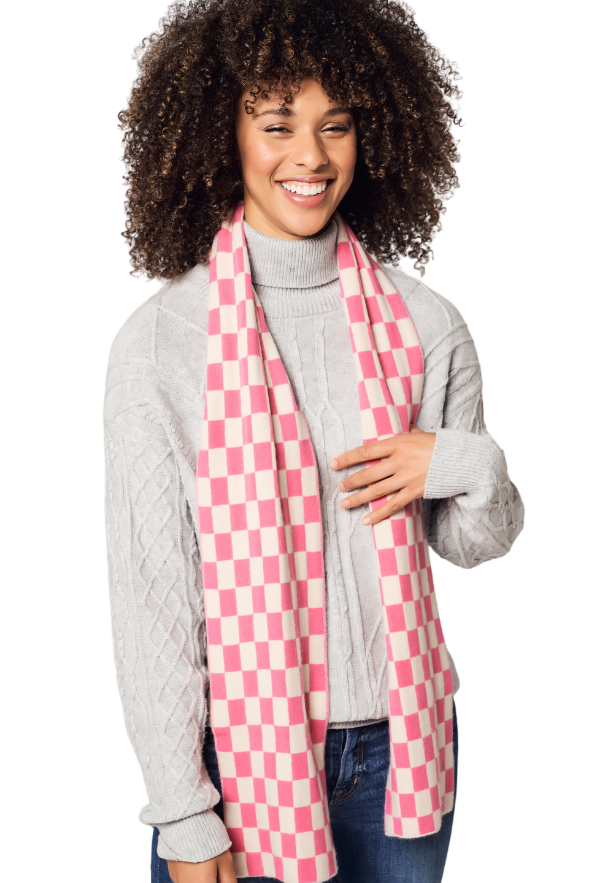 Modern Checkered Cashmere Scarf