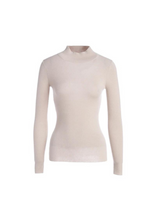 Charger l&#39;image dans la galerie, Fitted Mock-Neck Sweater (White Worsted Cashmere Staple)
