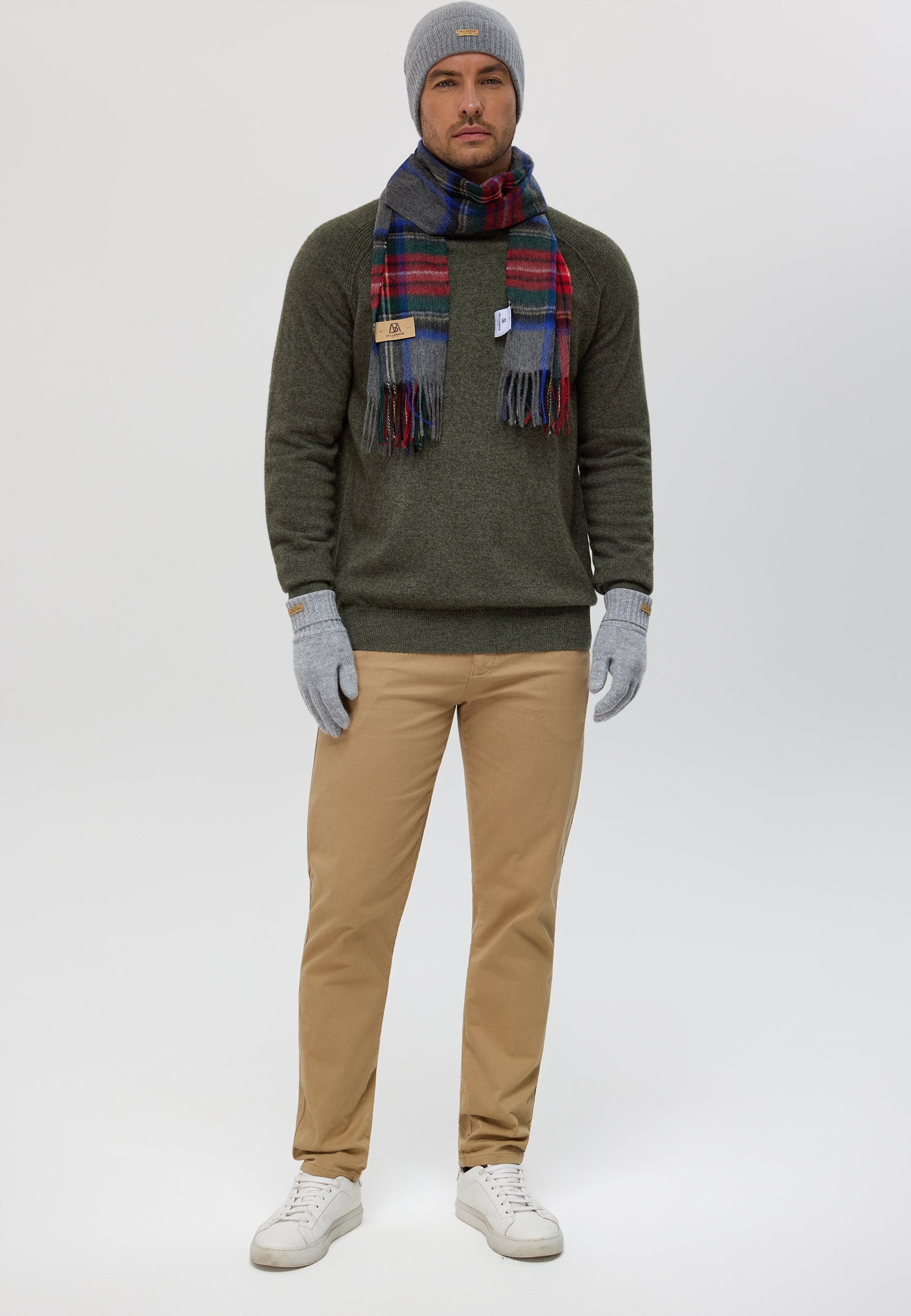 Checker Cashmere Plaid Scarf