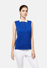 Lade das Bild in den Galerie-Viewer, Cotton Cashmere Sleeveless Polo Shirt
