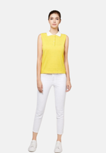 Lade das Bild in den Galerie-Viewer, Cotton Cashmere Sleeveless Polo Shirt
