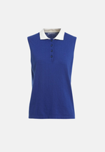Lade das Bild in den Galerie-Viewer, Cotton Cashmere Sleeveless Polo Shirt
