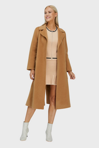 Relaxed Cashmere Blend Coat with Belt735782611828978