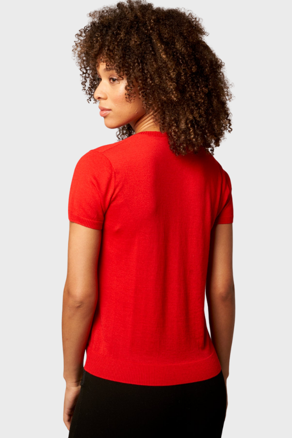 Silk Cashmere V-Neck T-Shirt