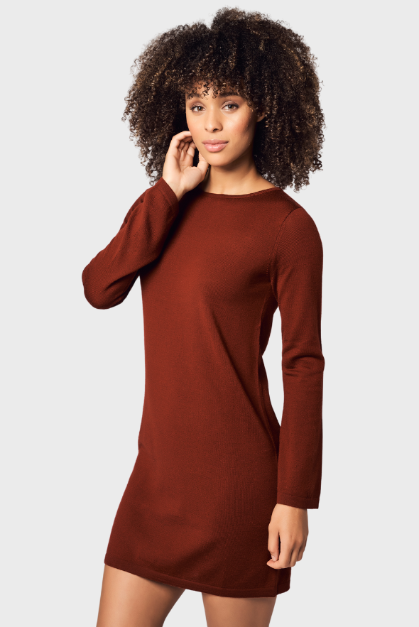 Wide Sleeved SuperFine Merino Wool Dress