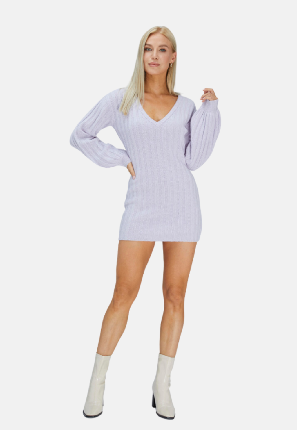 Robe pull courte en cachemire et laine mérinos