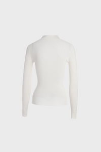 Fitted Mock-Neck Sweater (White Worsted Cashmere Staple)736084423622898