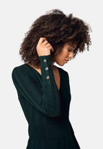 Load image into Gallery viewer, Midi V-Neck Merino Wool Dress
