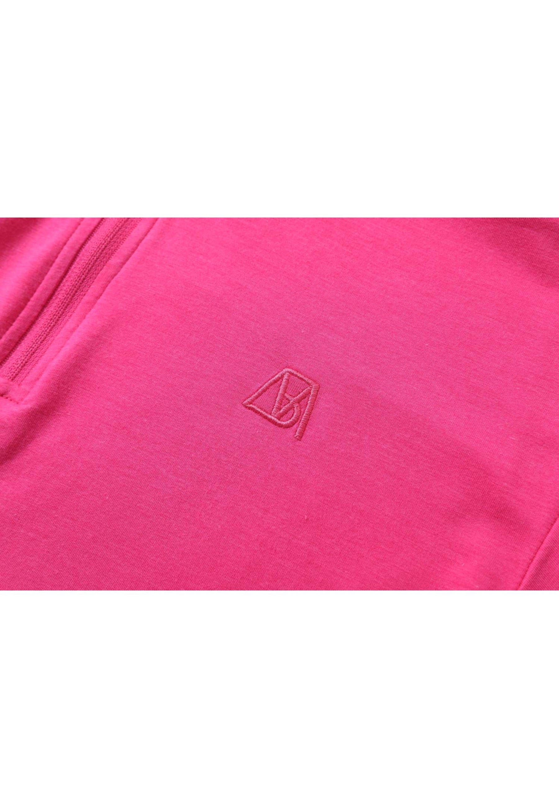 Premium Cotton Blend Checkered Collar Half-Zipped Top