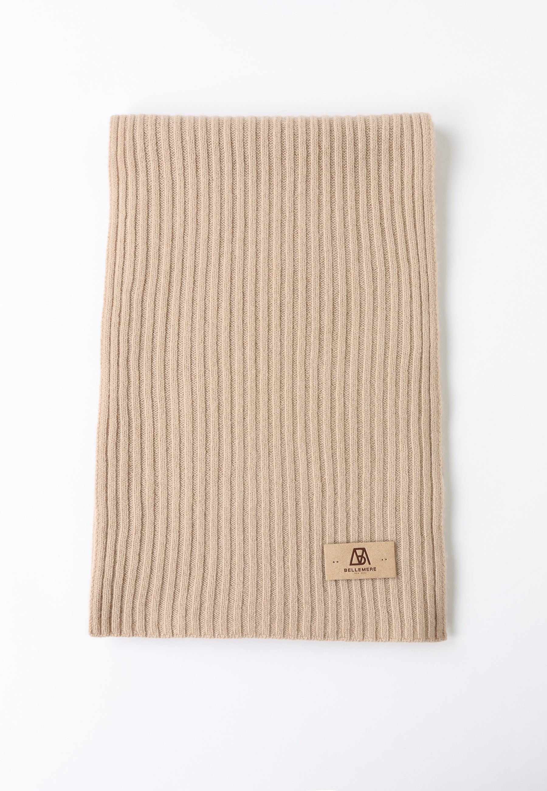 Flat-Ribbed Knit Merino Wool Scarf