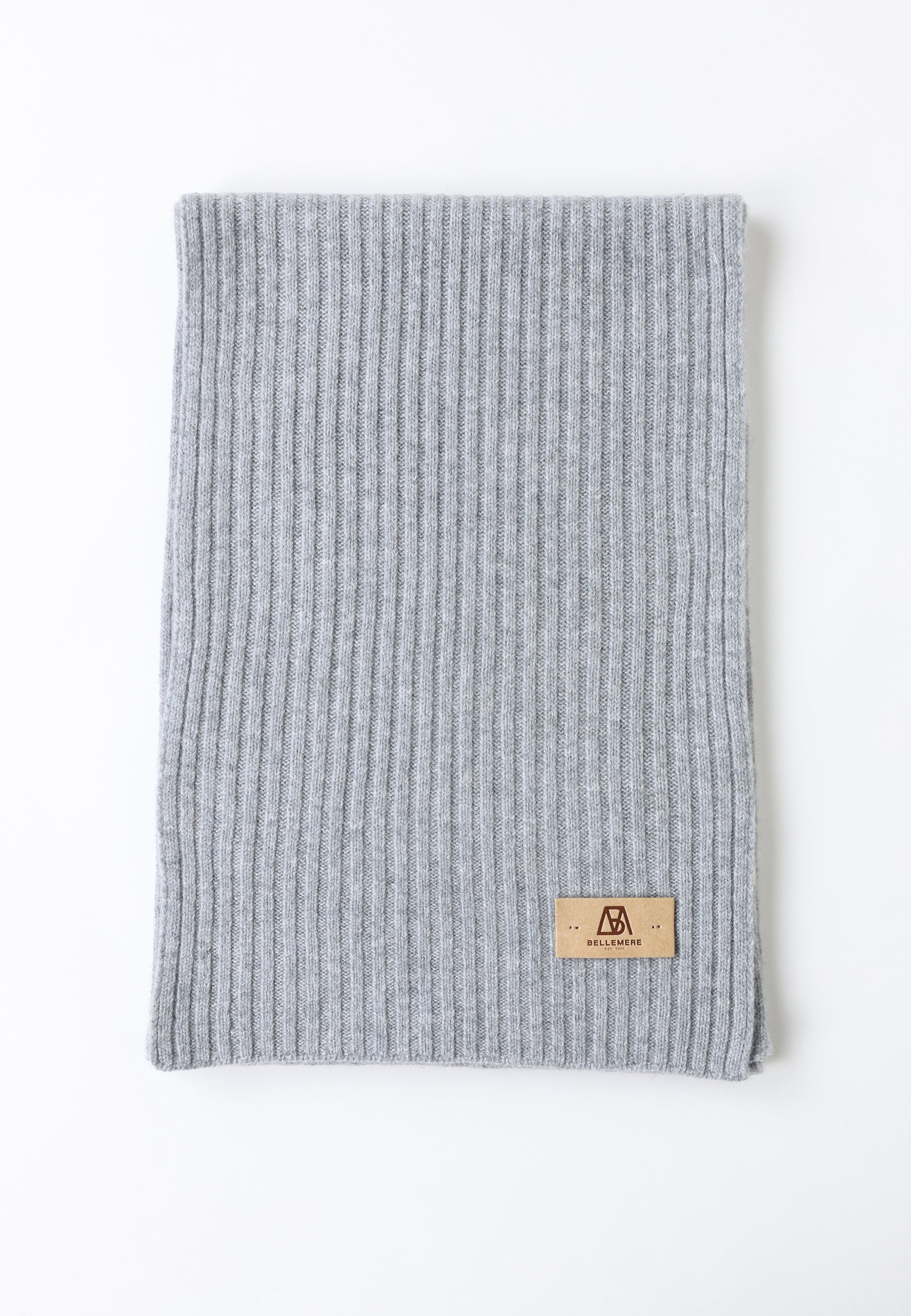 Flat-Ribbed Knit Merino Wool Scarf