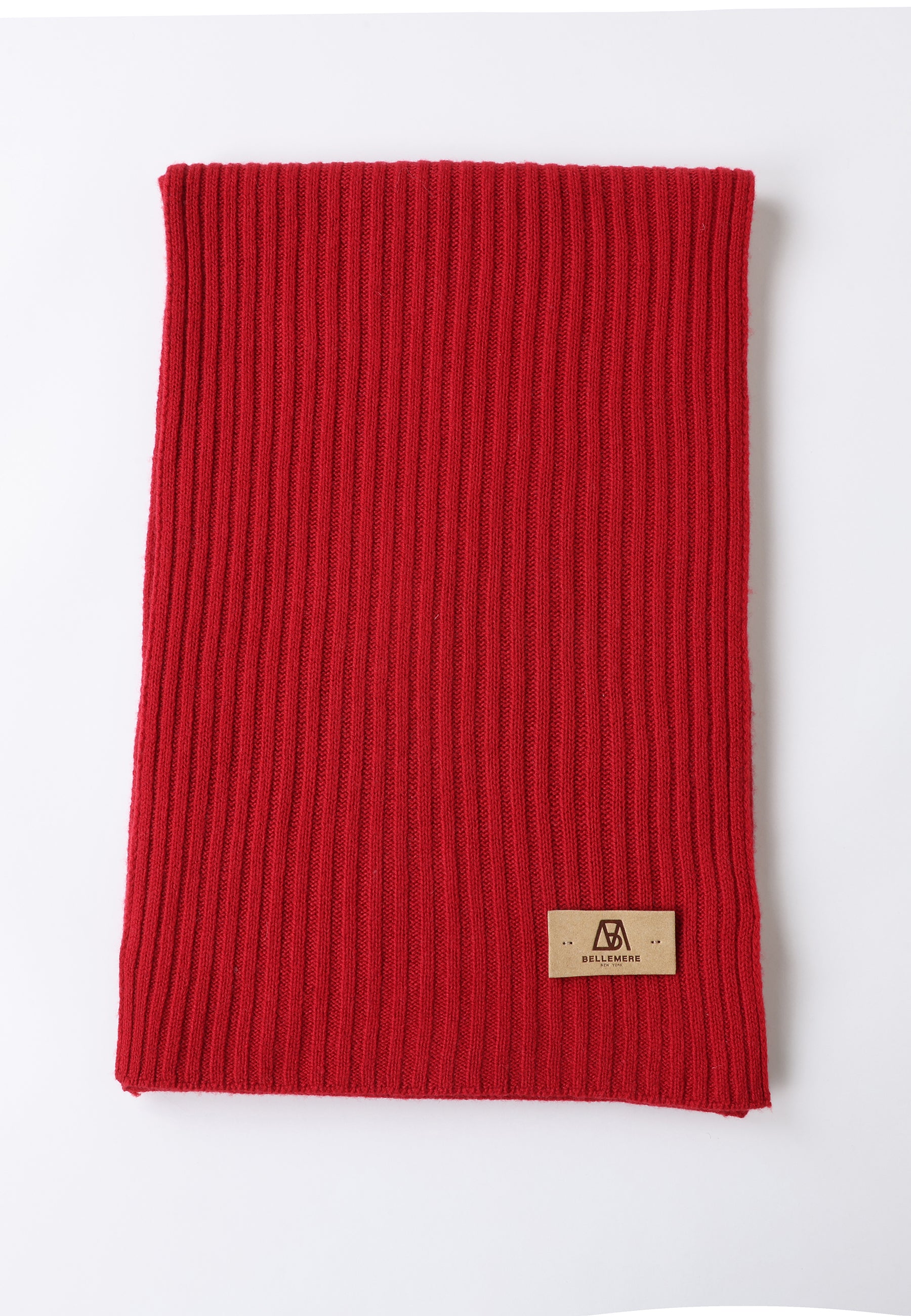 Flat-Ribbed Knit Merino Wool Scarf
