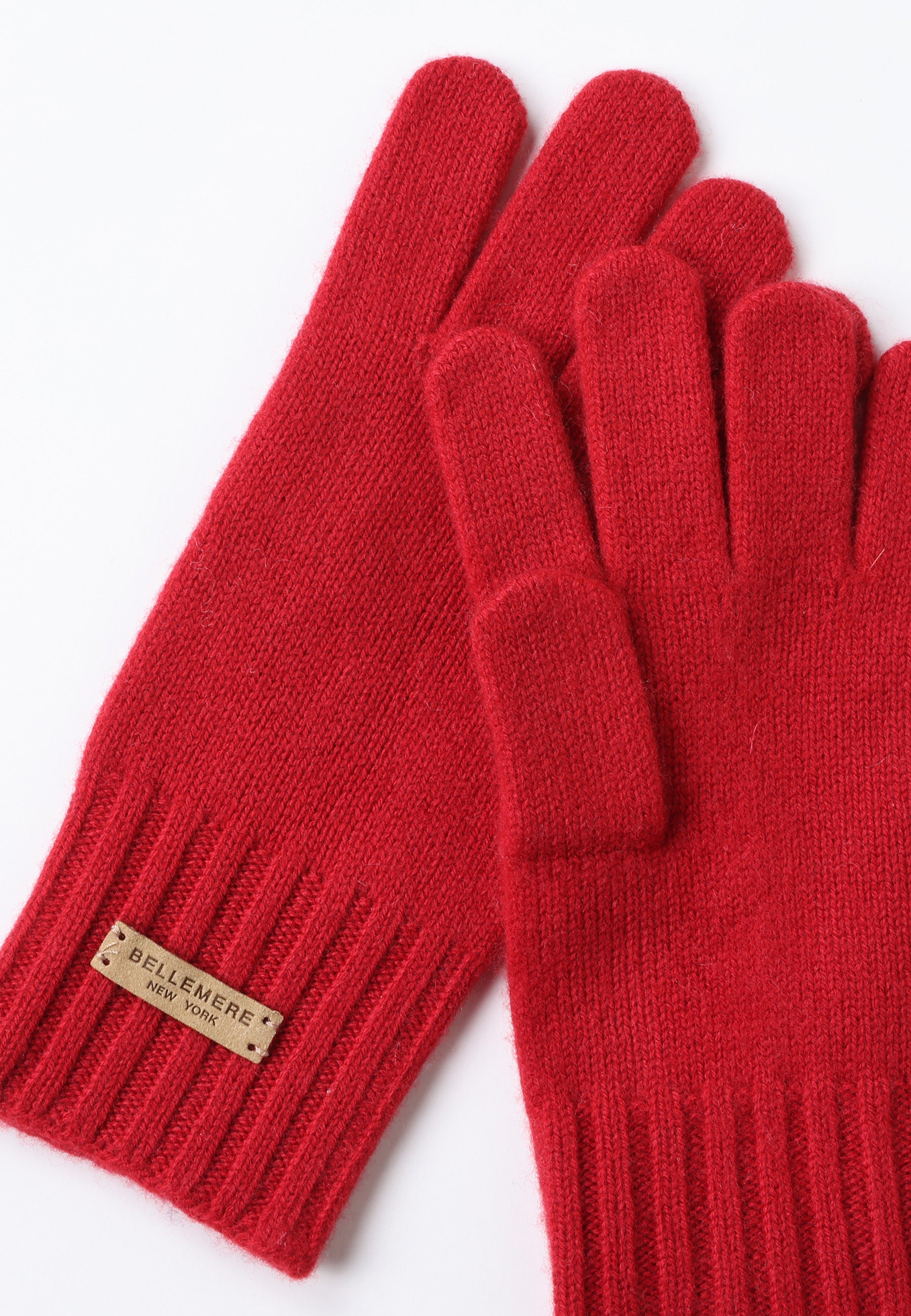 Flat-Ribbed Knit Merino Wool Gloves