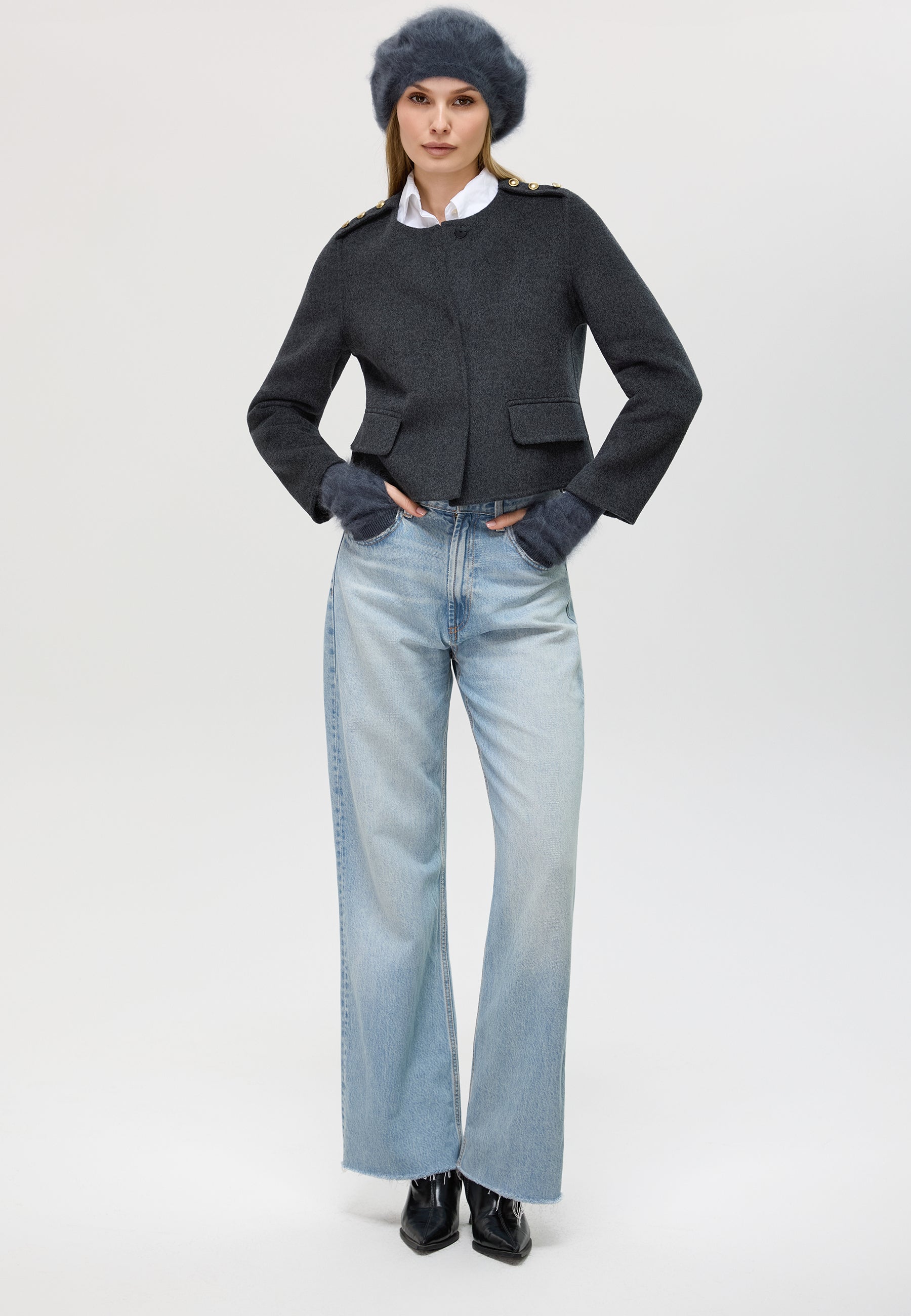 Brushed Pure Cashmere Beret