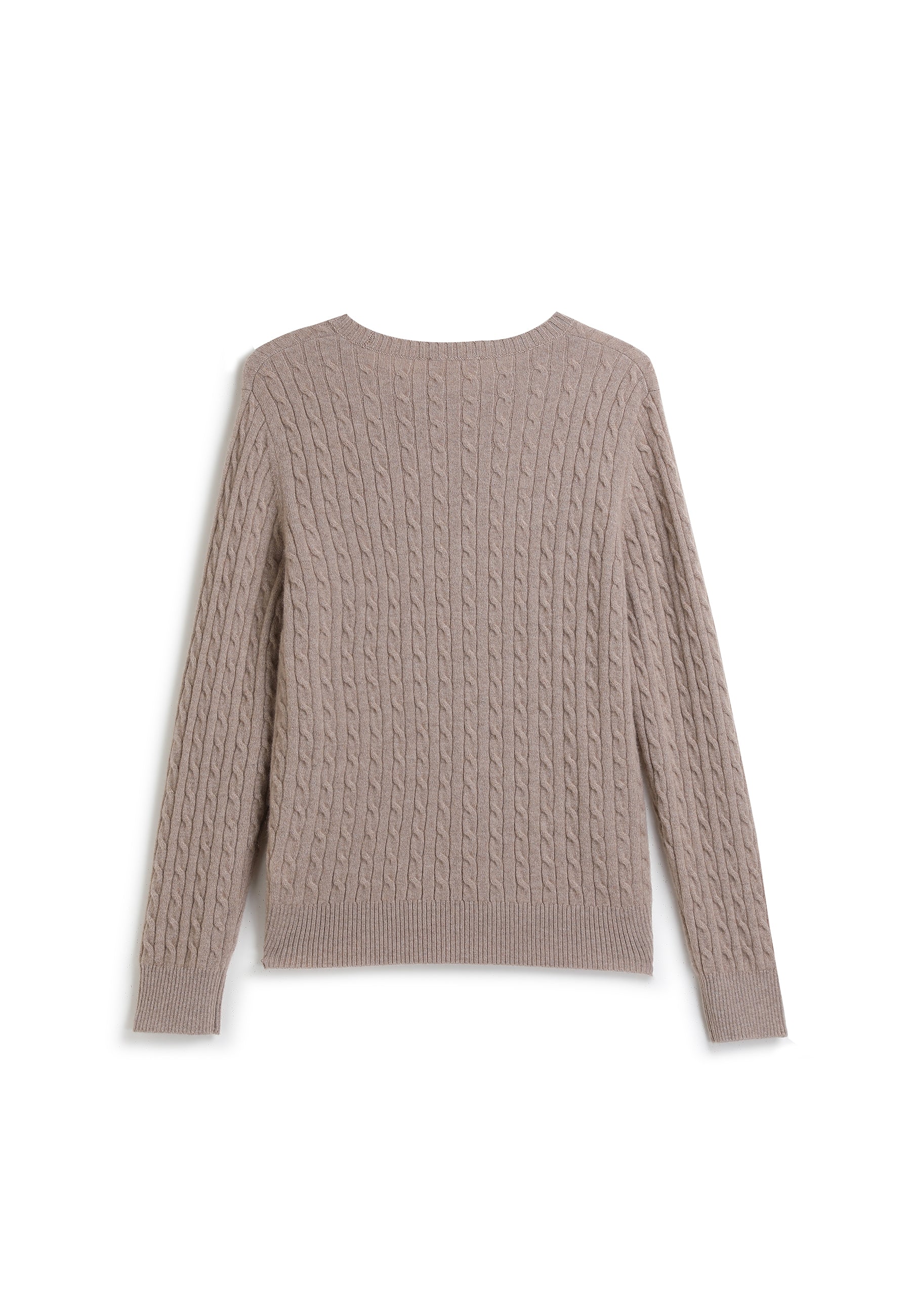 Cable-knit Crew Neck Cashmere Sweater