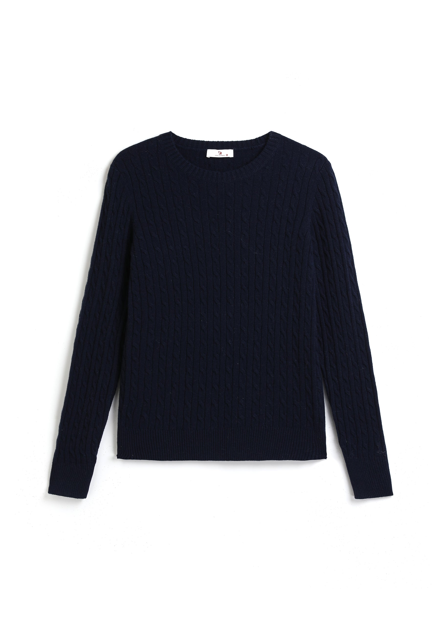 Cable-knit Crew Neck Cashmere Sweater