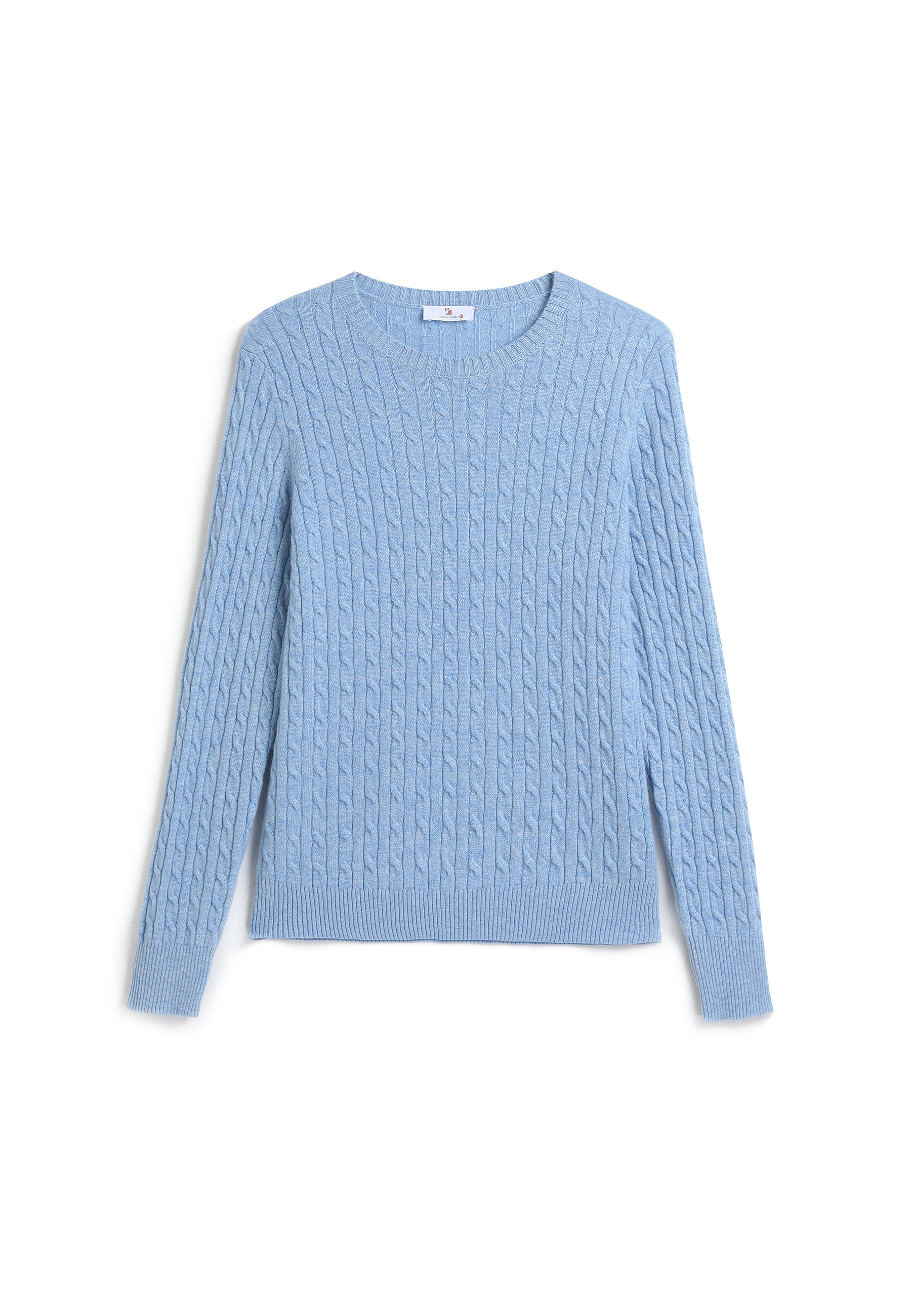 Cable-knit Crew Neck Cashmere Sweater