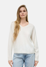 Lade das Bild in den Galerie-Viewer, Brushed Silk Cashmere V - Neck Sweater
