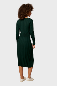 Midi V-Neck Merino Wool Dress735809851539698