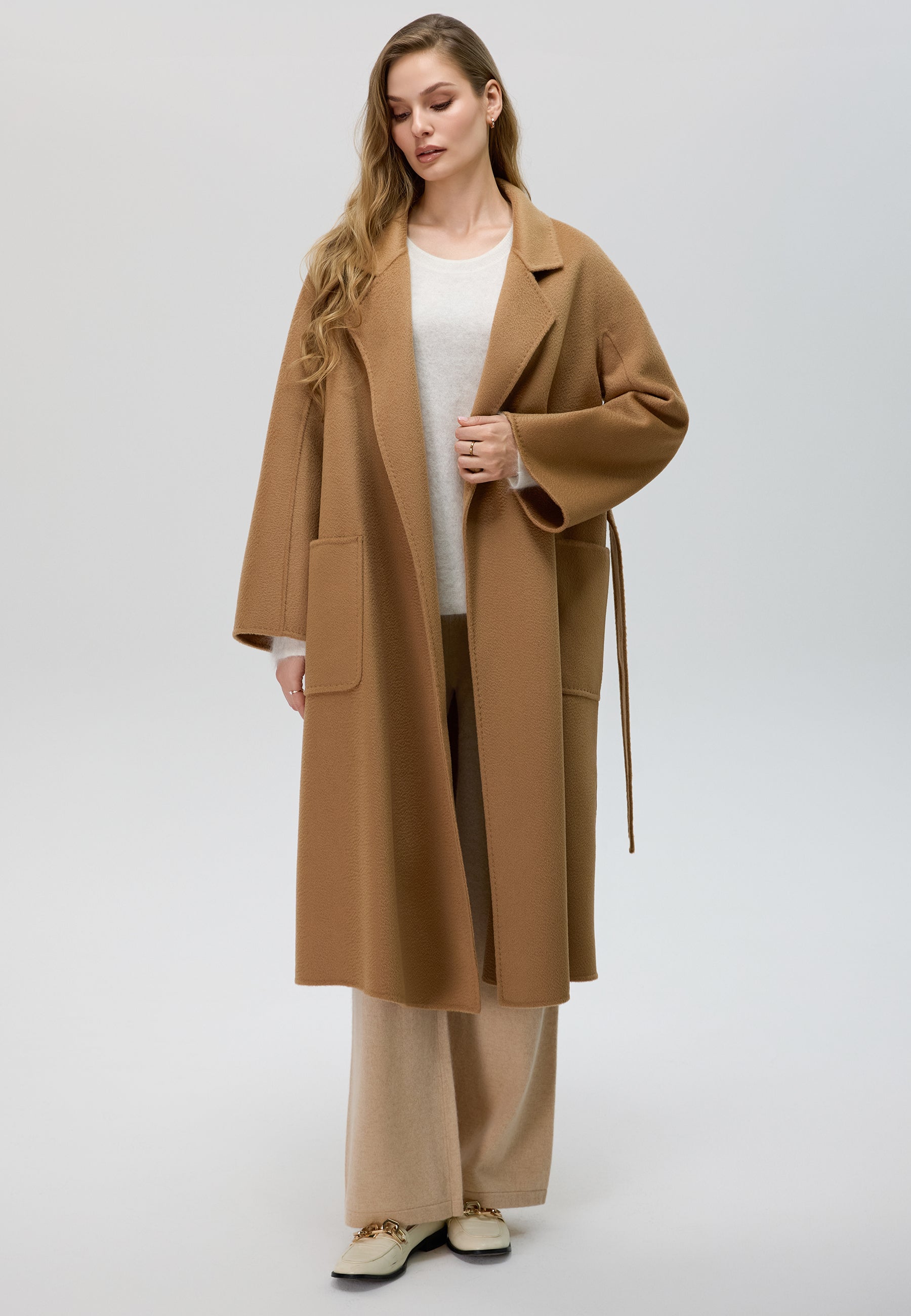 Belted Merino Overcoat