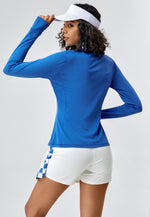 Load image into Gallery viewer, Top Checker Full-Zipper Long Sleeves Top
