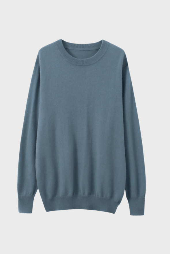 Solid Crew Neck Cashmere Sweater