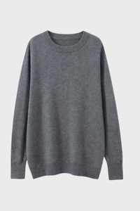 Solid Crew Neck Cashmere Sweater4636084299890930