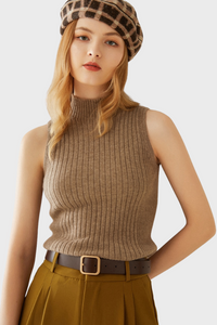 Mock-Neck Cashmere Vest1136083279298802