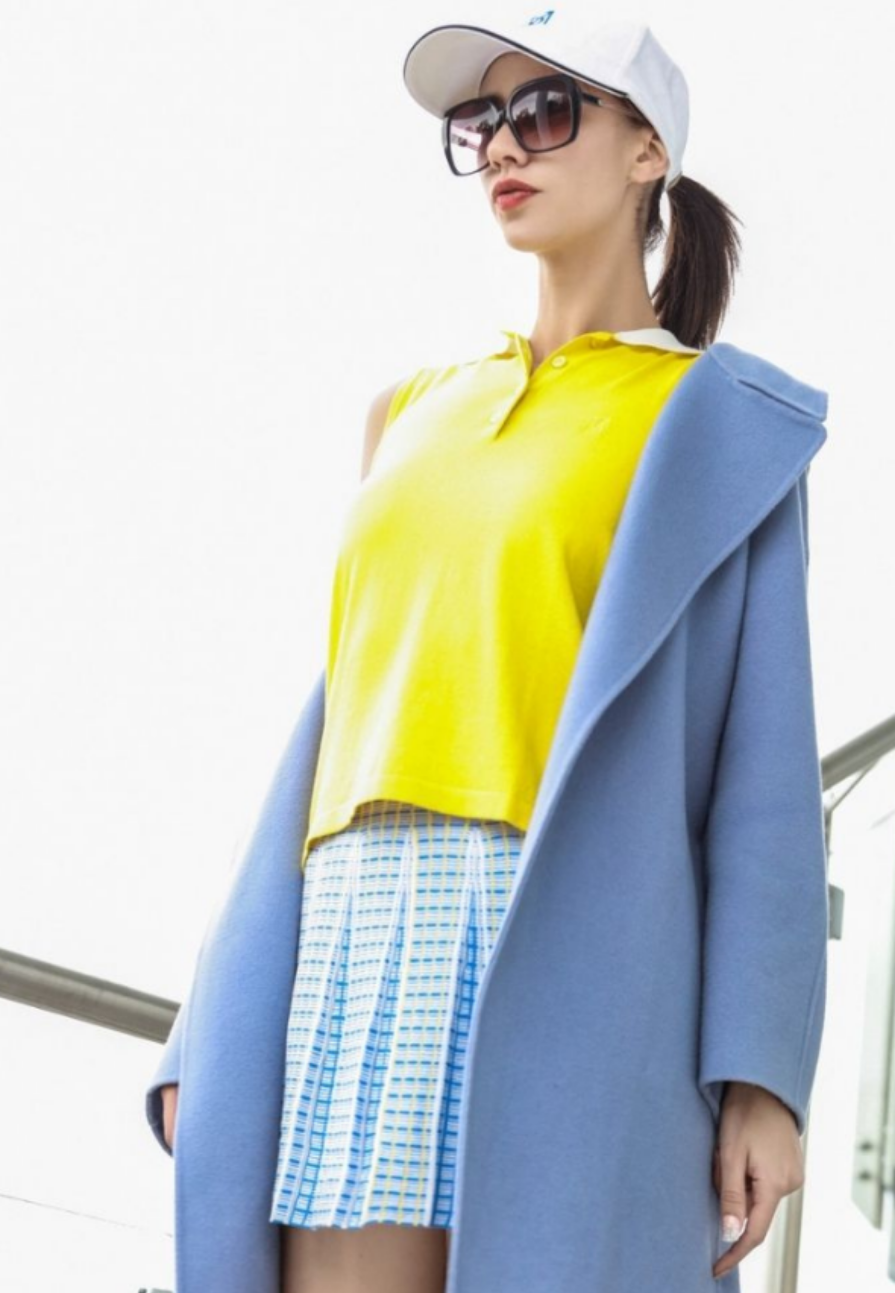 Cotton Cashmere Sleeveless Polo Shirt