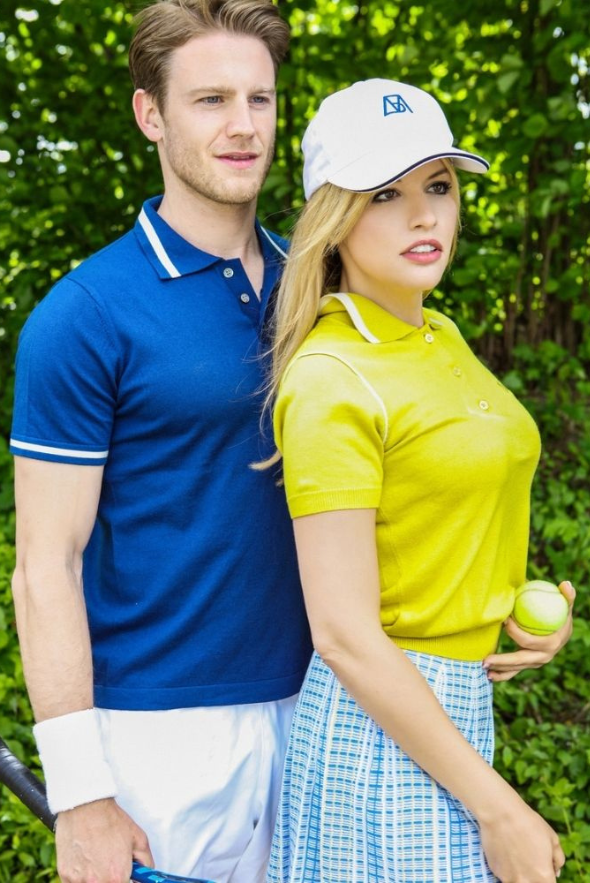 T-shirt polo de sport en cachemire
