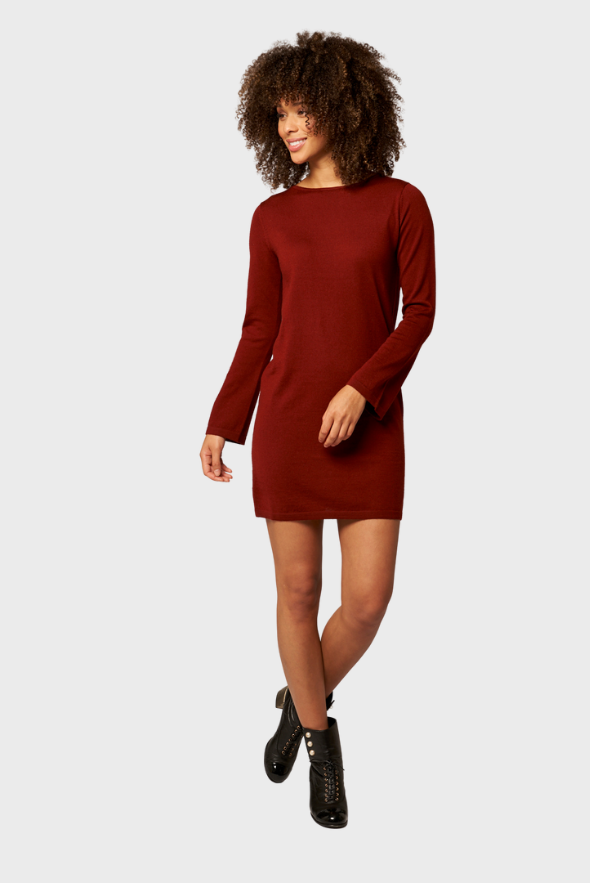 Wide Sleeved SuperFine Merino Wool Dress