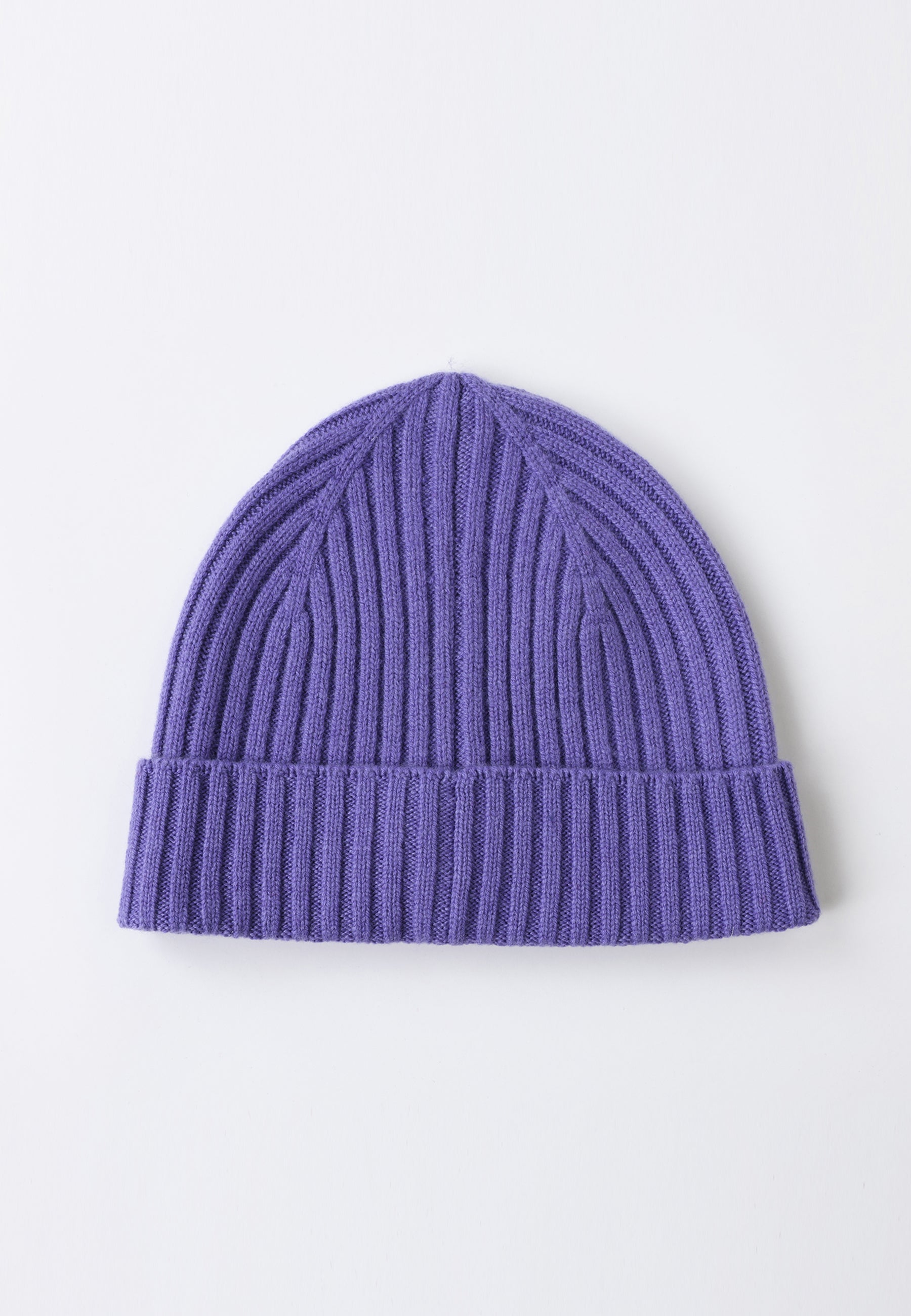 Flat-Ribbed Knit Merino Wool Hat