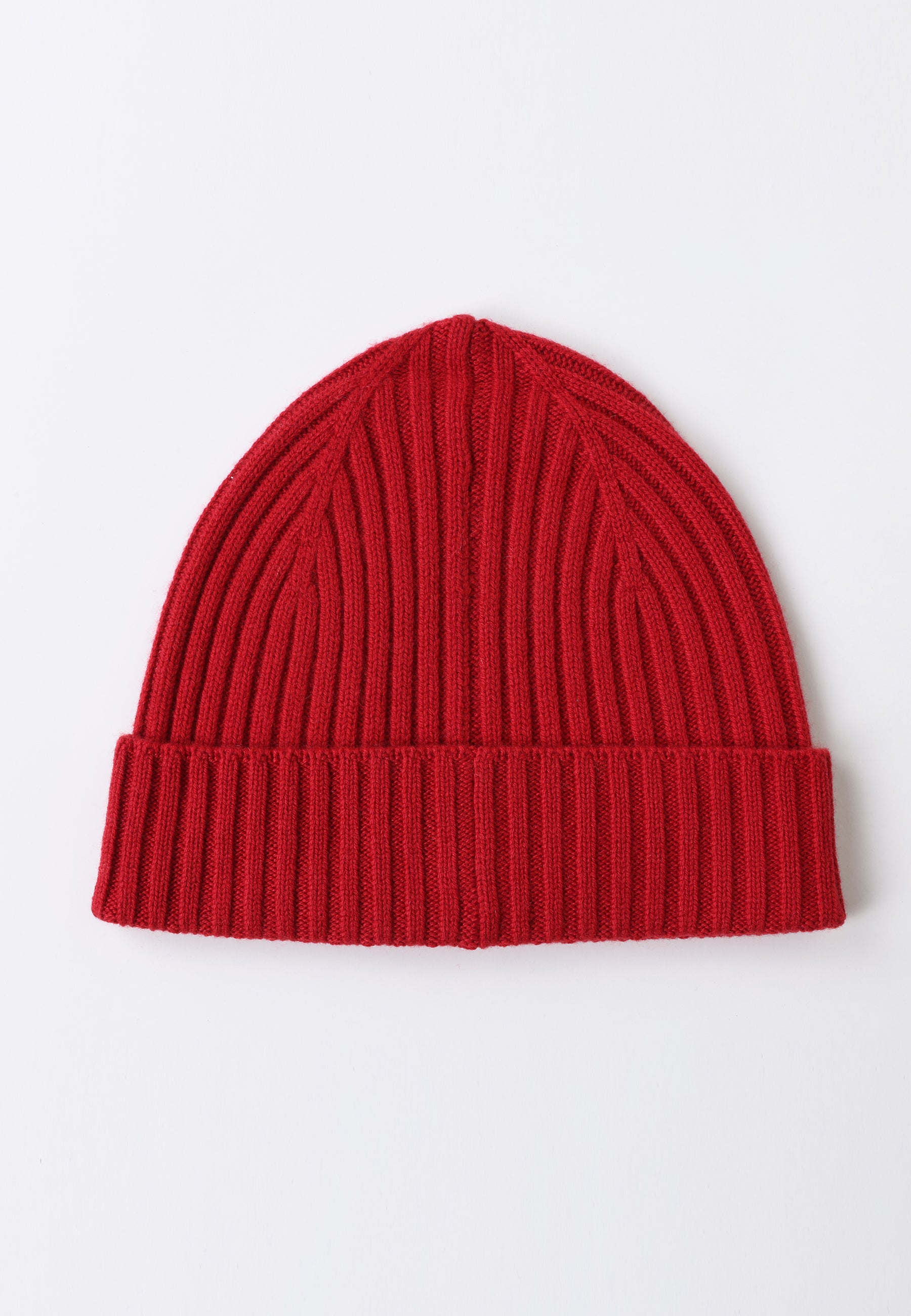 Flat-Ribbed Knit Merino Wool Hat