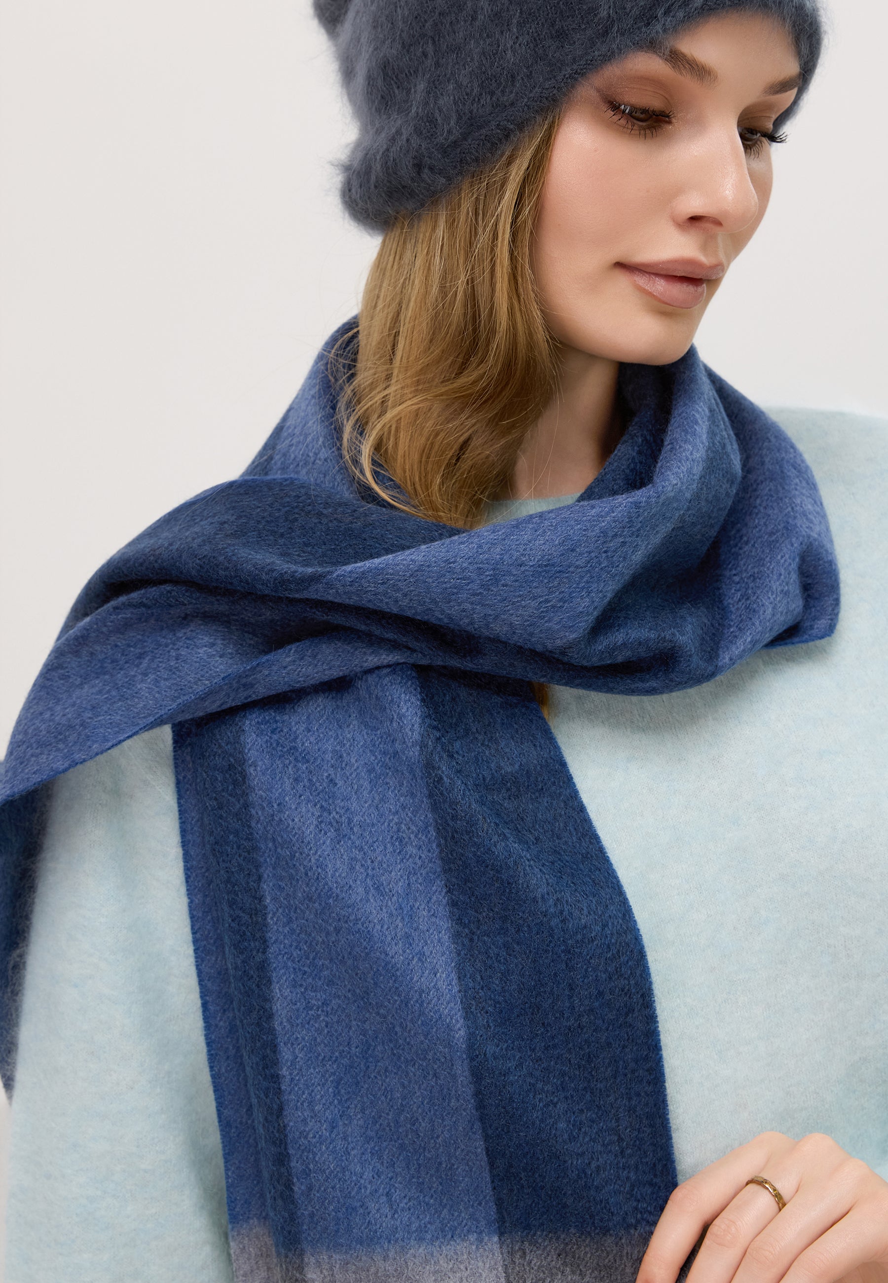 Checker Cashmere Plaid Scarf