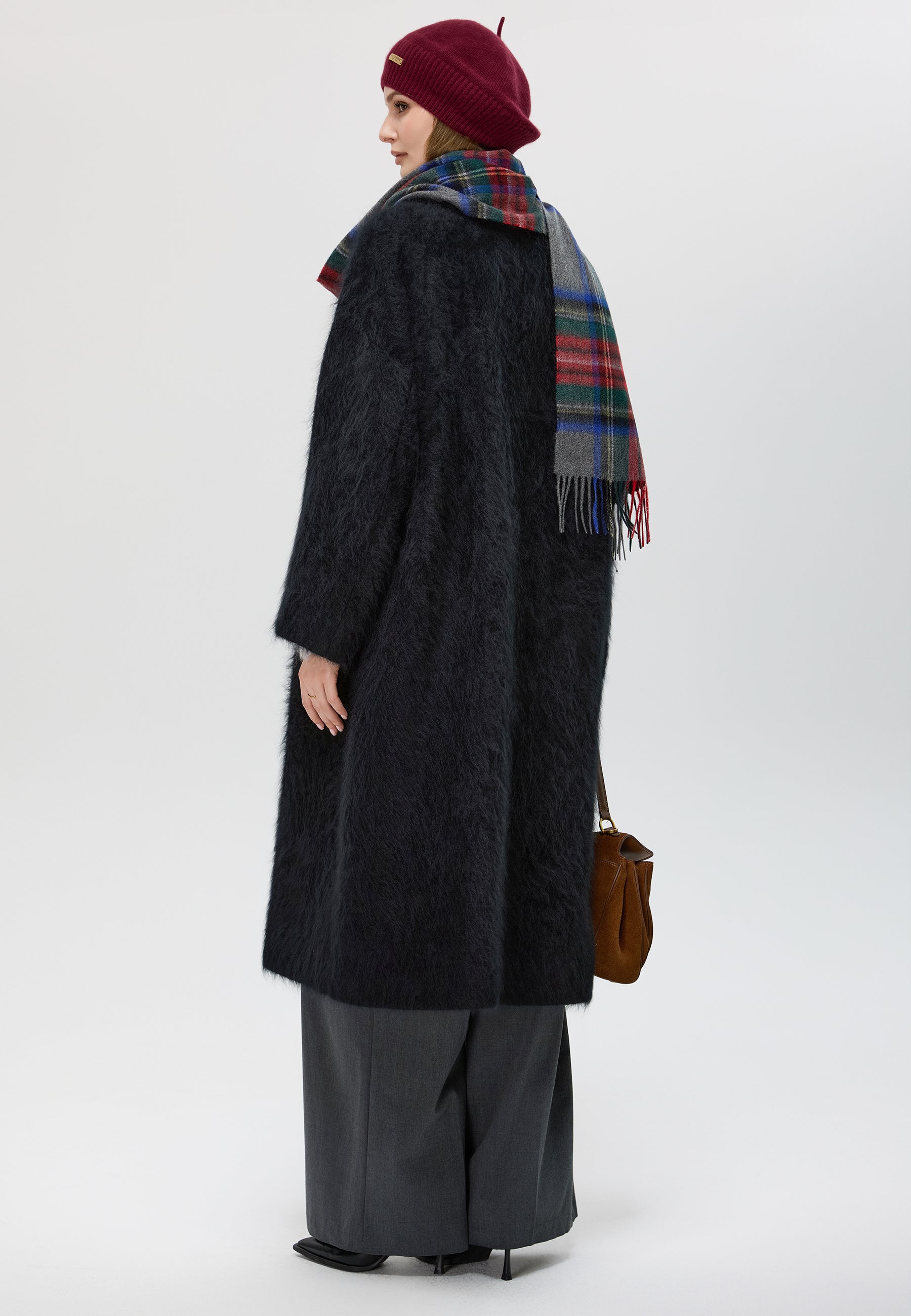 Checker Cashmere Plaid Scarf