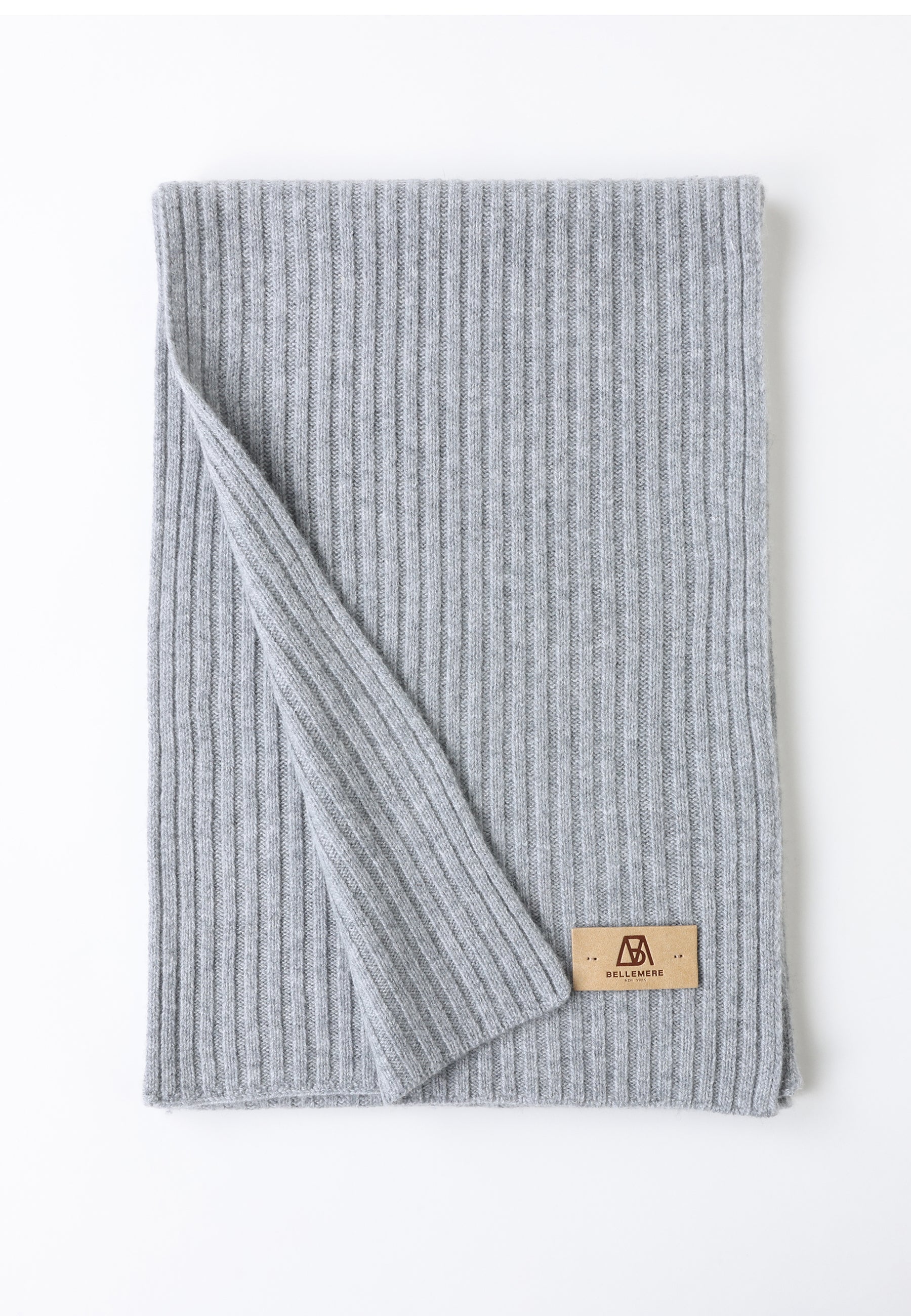 Flat-Ribbed Knit Merino Wool Scarf