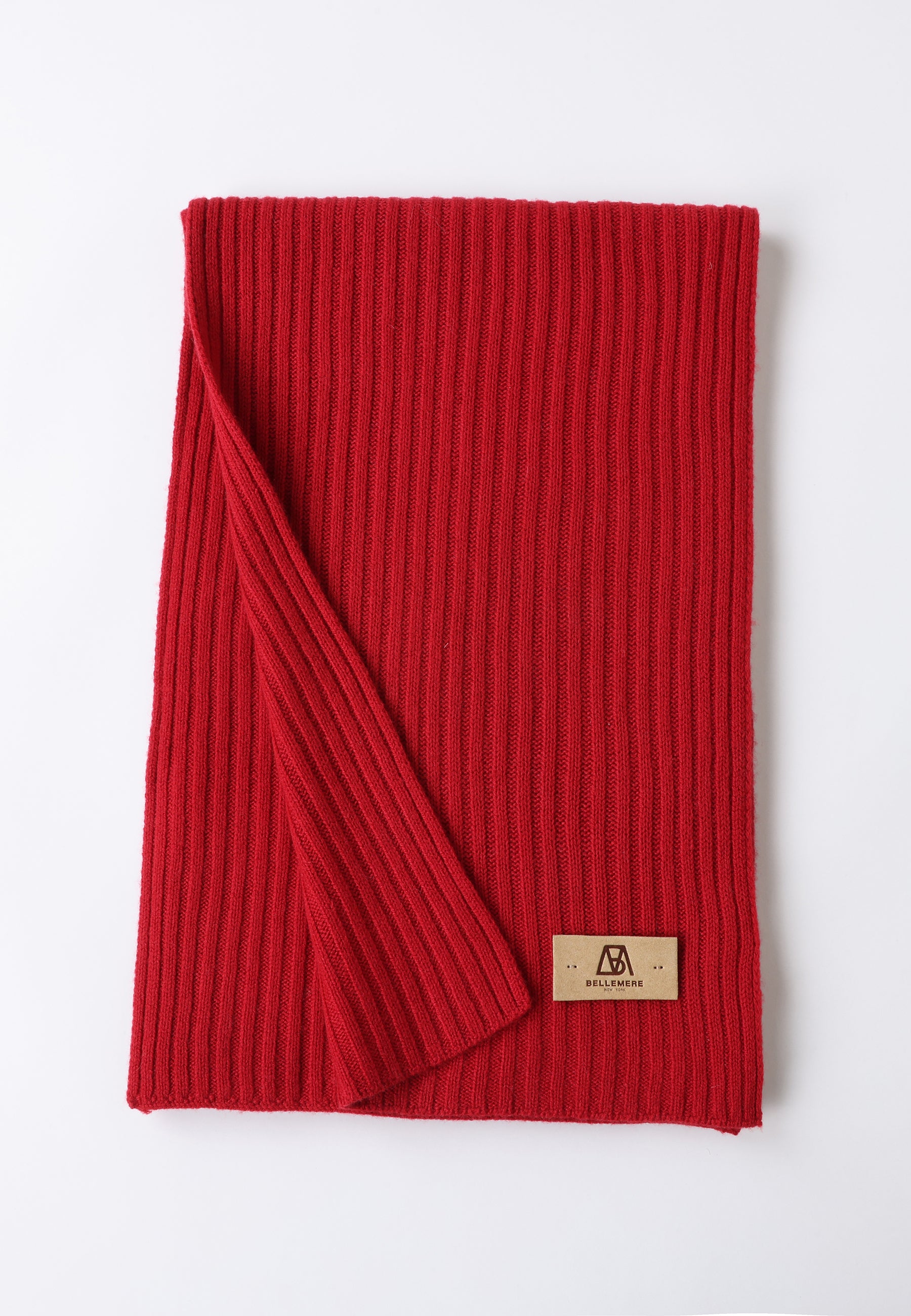 Flat-Ribbed Knit Merino Wool Scarf