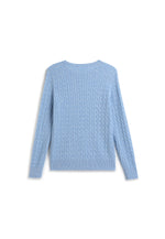 Charger l&#39;image dans la galerie, Cable-knit Crew Neck Cashmere Sweater
