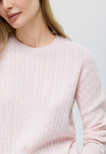 Charger l&#39;image dans la galerie, Cable-knit Crew Neck Cashmere Sweater
