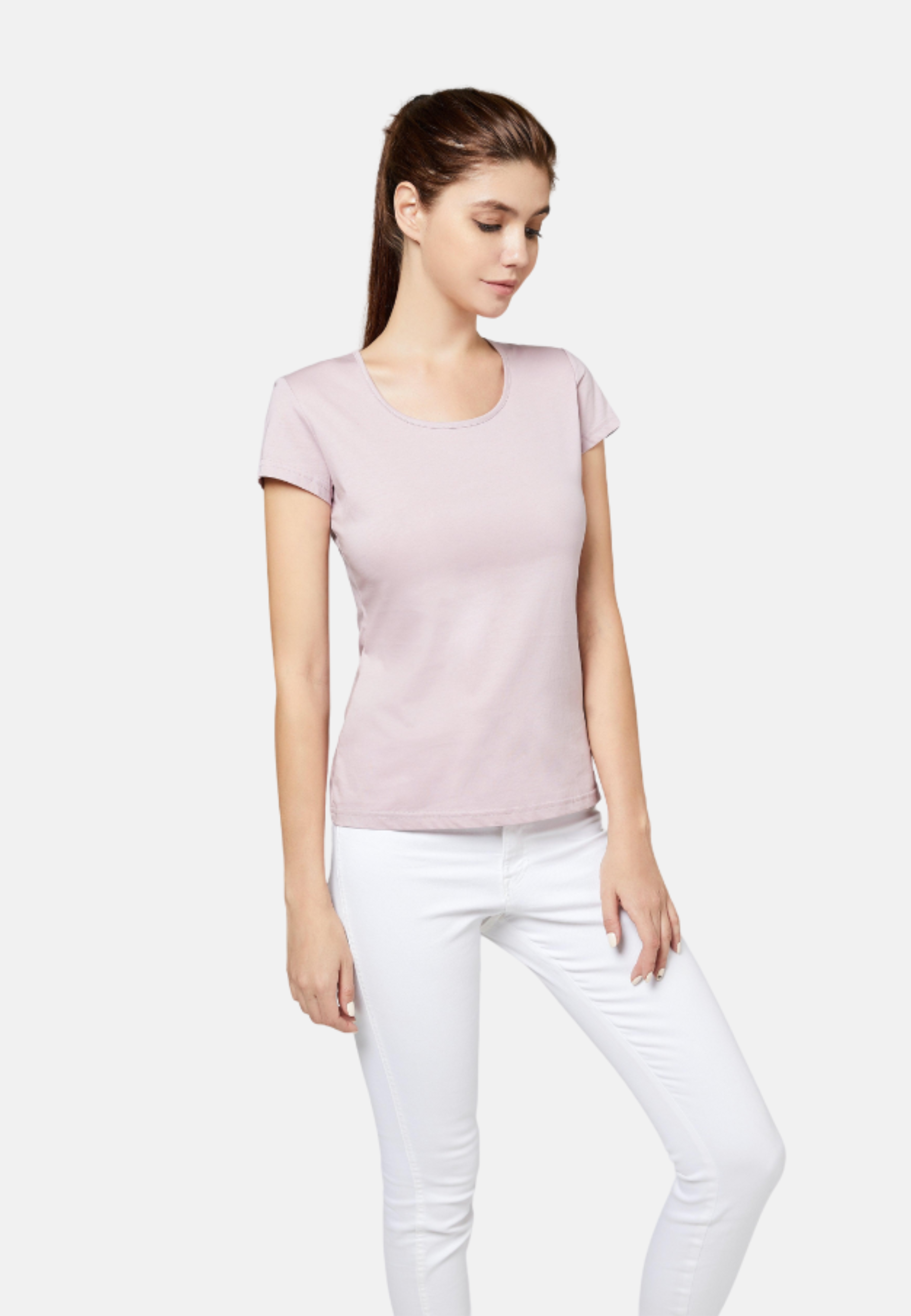 Posh Women's Cotton U Sharp Slim Fit T-Shirt (135g)