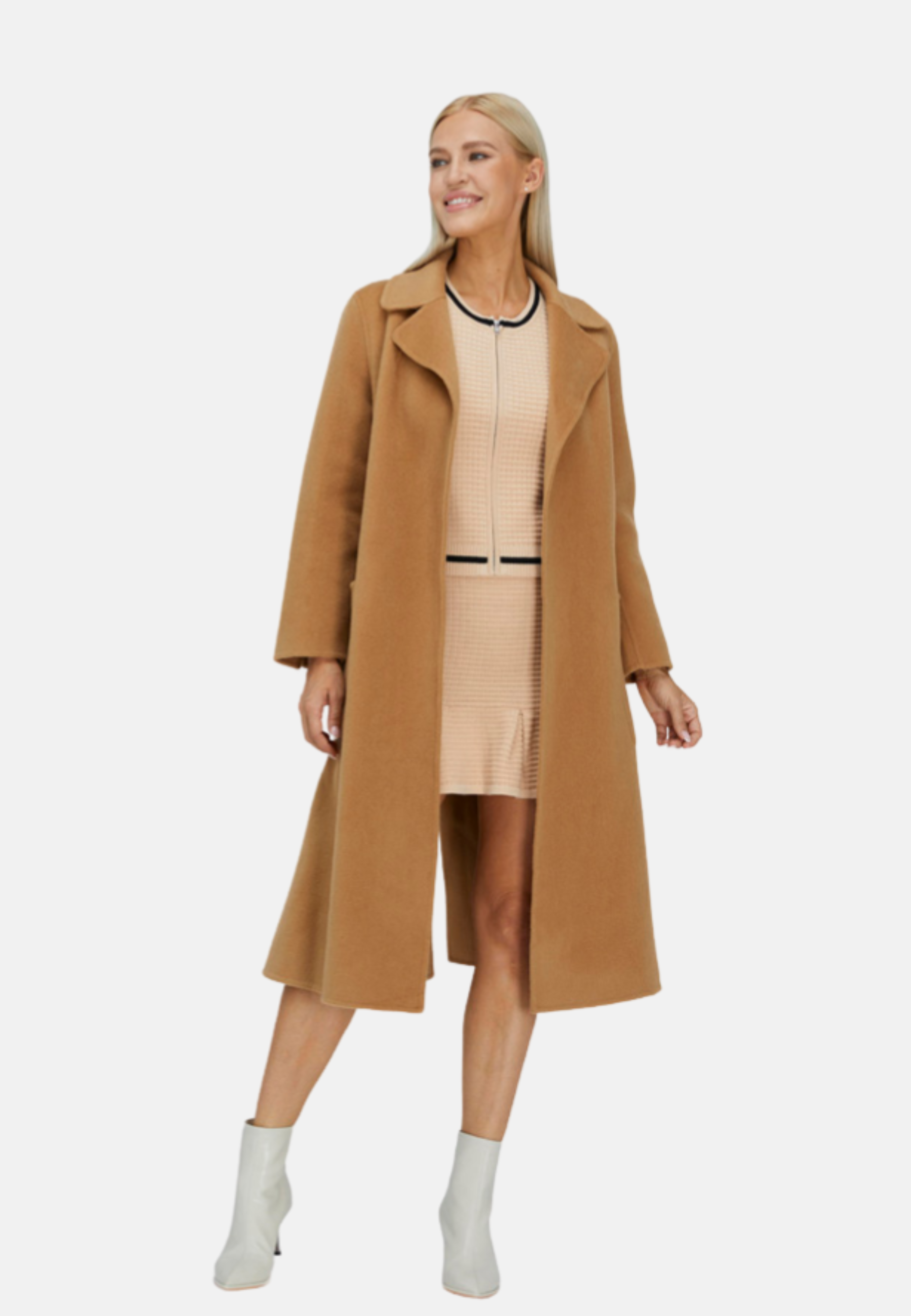 Relaxed Cashmere Blend Coat with Belt