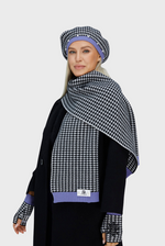 Charger l&#39;image dans la galerie, Houndstooth Cashmere Ribbed Scarves
