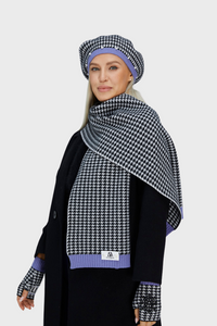 Houndstooth Cashmere Ribbed Scarves1835895884841202