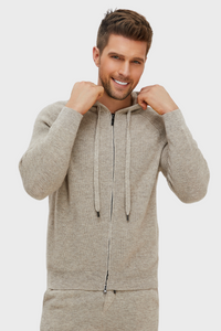 Ribbed Cashmere Full Zipper Hoodie636084856717554