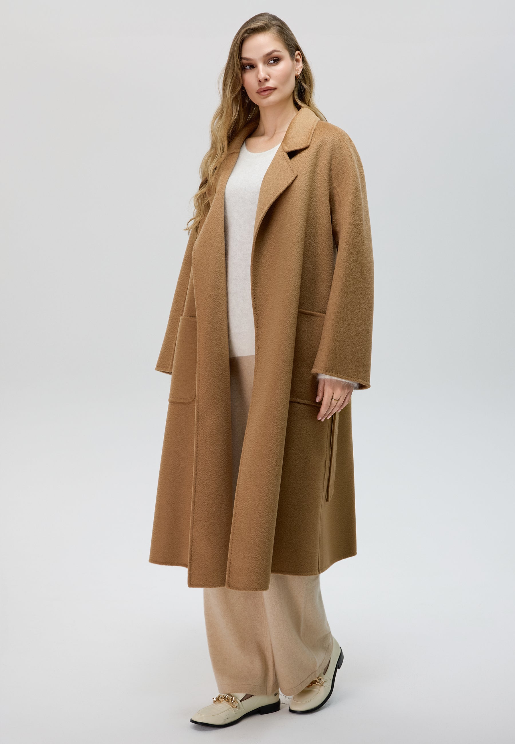 Belted Merino Overcoat