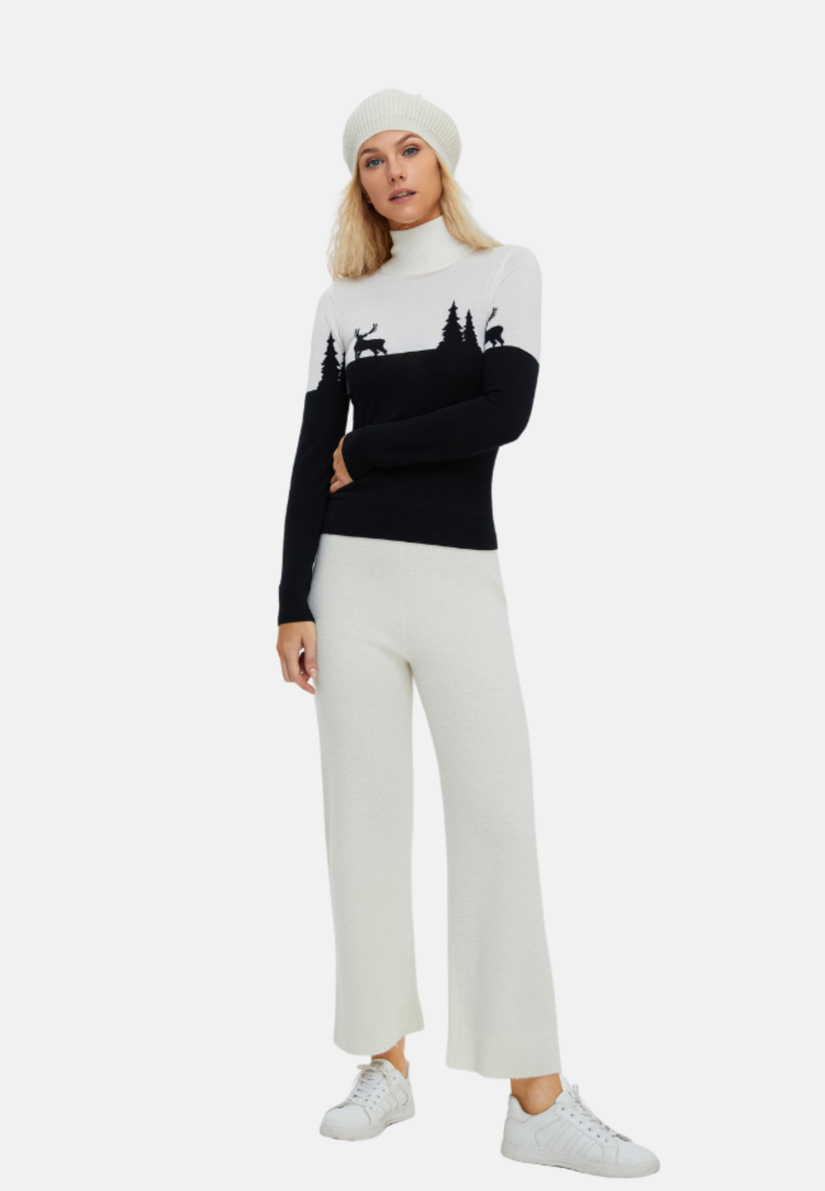 Women's Merino 'Deer & Tree' Slim Fit Sweater