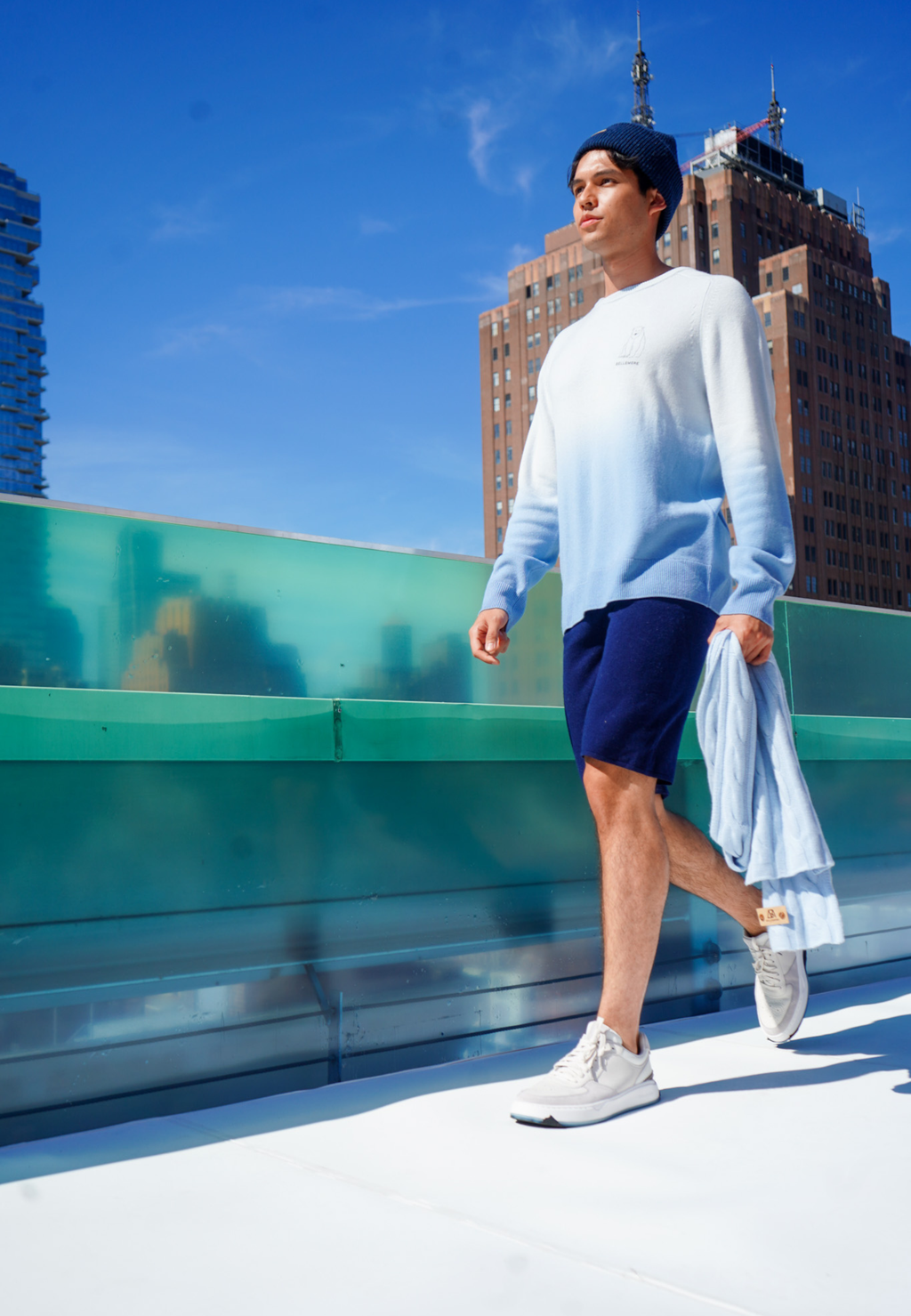 Pull en laine mérinos à dégradé polaire pour homme